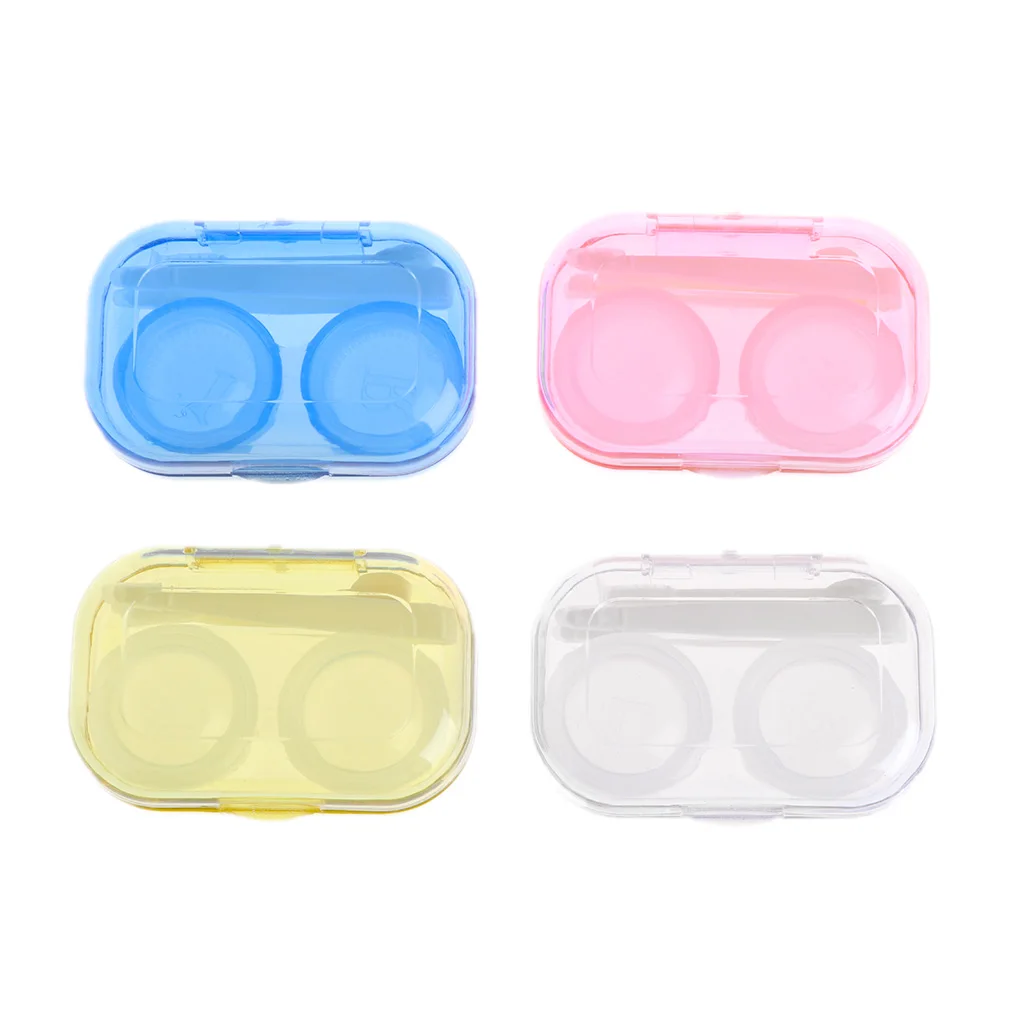 

2018 New Clear Cosmetic Contact Lenses Case Eyes Care Holder Container Travel Accessaries Drop Shipping Support