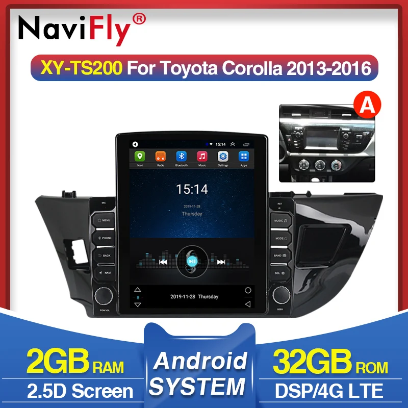Автомобильный радиоприемник для Toyota Corolla 2013-2016 LHD четырехъядерный Android