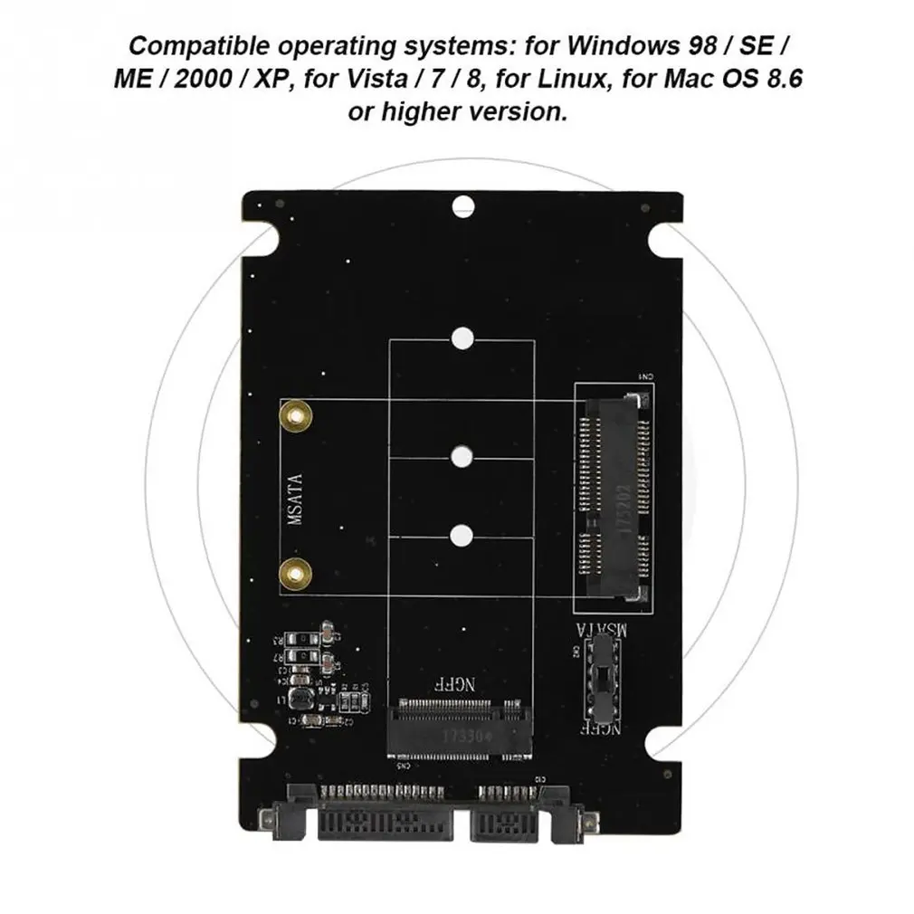 2 в 1 mSATA-SATA NGFF M.2 к SATA3 конвертер PCB адаптер Карточка SSD диск для Windows для Vista