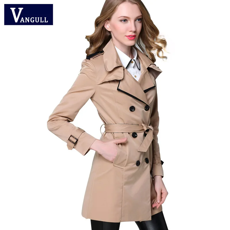 

2019 autumn Women fashion coat Women's trench coat with sashes long double-breasted slim slimming outwear Women's coat