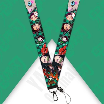 

20pcs/lot Demon Slayer Phone Lanyard Key Chain Adventure Creative ID Card Clip Badge Hang Rope Customizable Neck Strap D195