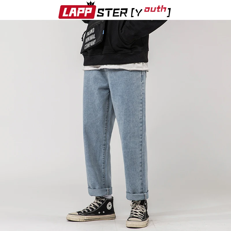 LAPPSTER-Youth Korean Blue Jeans Pants Men 2020 Mens Loose Solid Vintage Staight Denim Pants Male Korean Fashions Grey Jeans 5XL LAPPSTER-Youth Korean Blue Jeans Pants Men 2020 Mens Loose Solid Vintage Staight Denim Pants Male Korean Fashions Grey Jeans 5XL