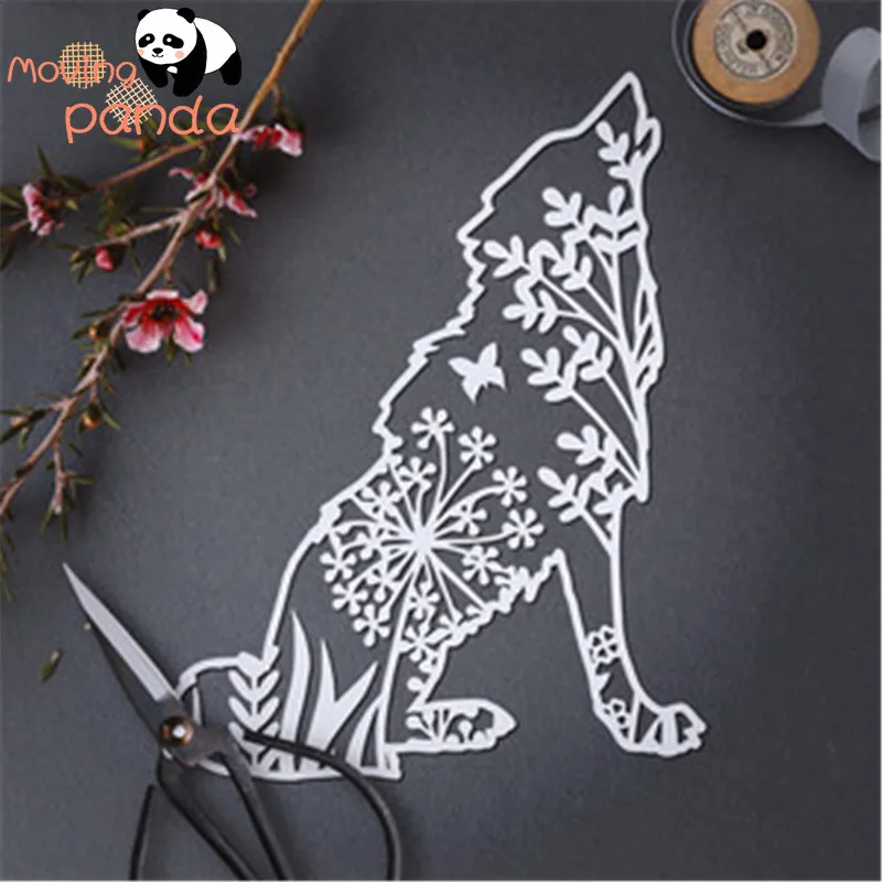 

Hollow Wolf Metal Cutting Dies Stencil for DIY Scrapbooking Photo Album Embossing Paper Cards Making Decorative Craft Die Cuts