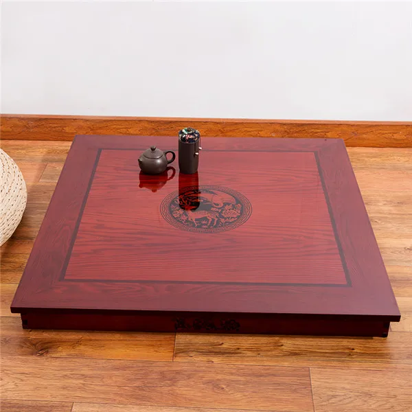 Description Picture 4 of itemSquare 80X80cm Korean Floor Table Folding Legs  Luxury Antique Home Furniture Table for Dining Traditional Korean Low Table