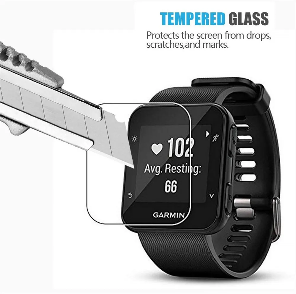 

1/4PCS Clear Tempered Glass Protective Film For Garmin Forerunner 35 Smart Watch Protection Film Replacement Screen Protector