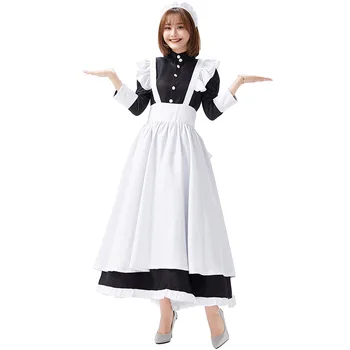 

New white and black castle dress cafe waiter black and white castle maid costume cosplay costume women's skirt Halloween