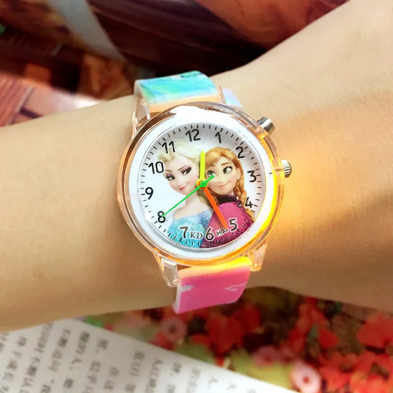 Cartoon Cute Colorful Light Silicone Quartz Watch Children Kids Girls Fashion Bracelet Luminous Wrist Watch Clock afbeelding