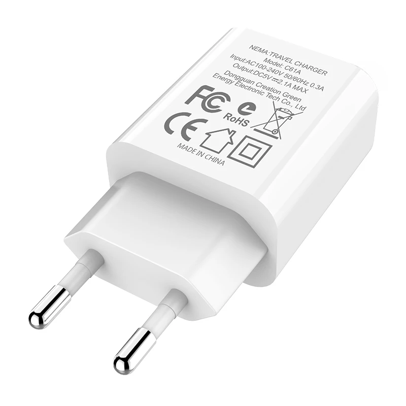 HOCO C61A 21 шт./лот 5 в 2.1A USB зарядное устройство для iPhone 11 Xs Max ЕС вилка настенное зарядное устройство адаптер для samsung Xiaomi huawei