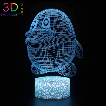 

ATOPH Cartoon Penguin 3D Night Light Boys Girls Bedroom Lighting Decoration Animal LED Nightlight
