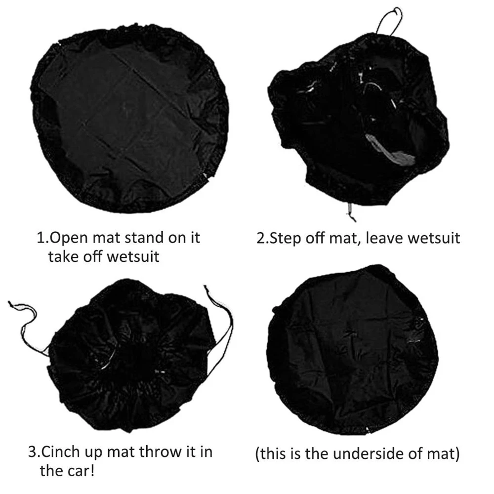 Waterproof Beach Bag Pouch Sports Polyester Mat Surfing Diving Suit Storage Wetsuit Black Carry Pack Swimming Accessories