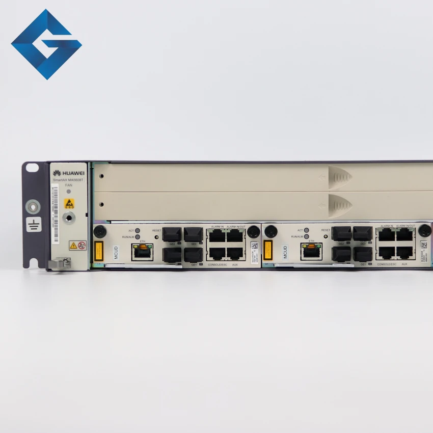 Хуа Вэй 1 г MA5608T GPON/EPON OLT, 2* MCUD+ 1* MPWC, DC силовой терминал оптической линии, 2U высота, он может поддерживать GPFD GPBD