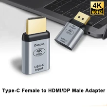 4K@60Hz USB3.1 Type C Female to DP/HDMI-compatible Male Adapter Convertor For Macbook Chromebook Pixel Laptop HDTV USB-C Adapter