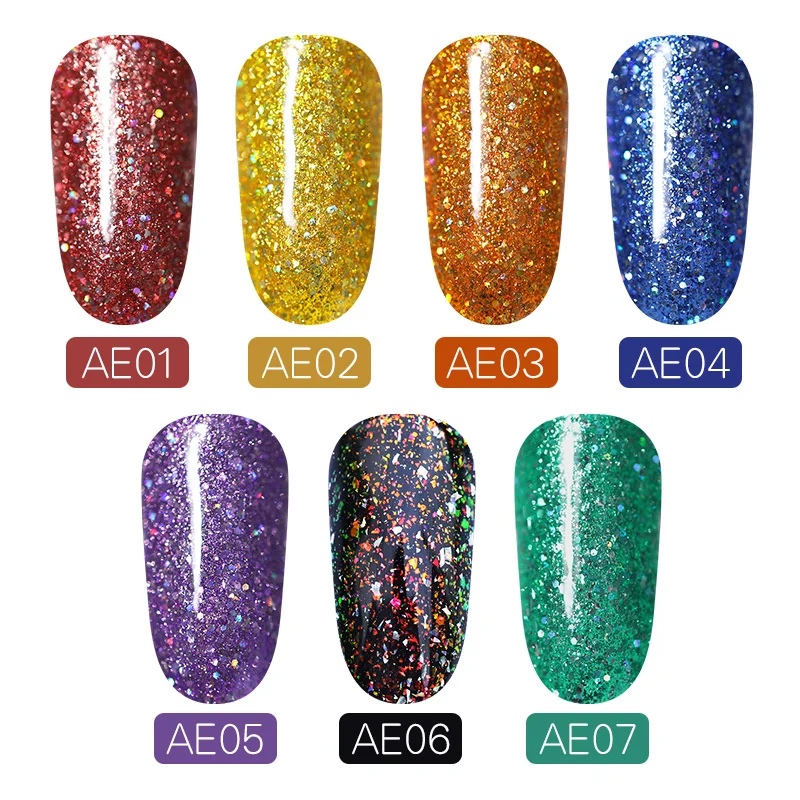 WHID CHIC 1 бутылка 5 мл Красочный УФ-гель для ногтей Starrys серия Bling фиолетовые блестки долговечный впитывающий гель лак для ногтей