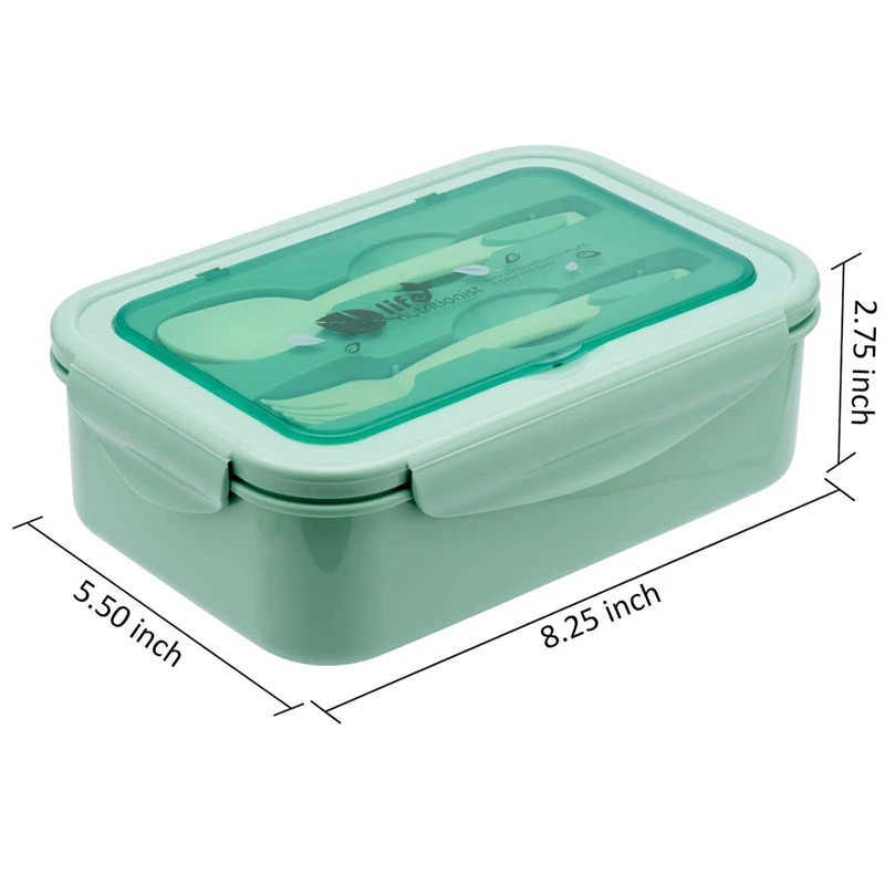 Botique-Bento коробки для взрослых-Bento Ланч-бокс для детей с ложкой и вилкой-прочный, герметичный для еды на ходу