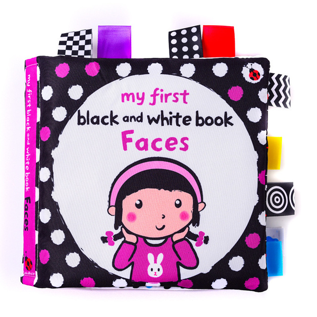 Black And White Label Cloth Book Newborn Infant Early Education Books Cloth Quiet Books