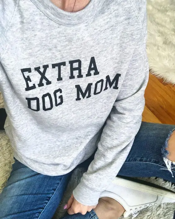 Дополнительная собака толстовка MOM Графический смешной надписью чистый хлопковый джемпер tumblr эстетику, пуловера, на каждый день, унисекс Топ наряды спортивные fit