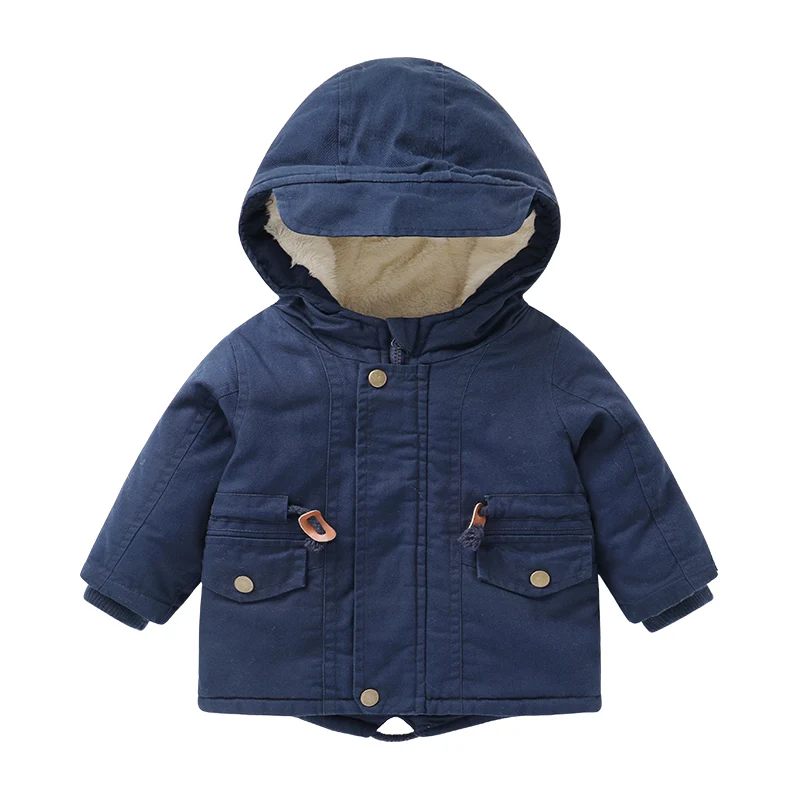 Plus Velvet Trench Coat Cotton Padded Coat Children's Clothing Winter Clothing Children's 1 Year Old Tide Children