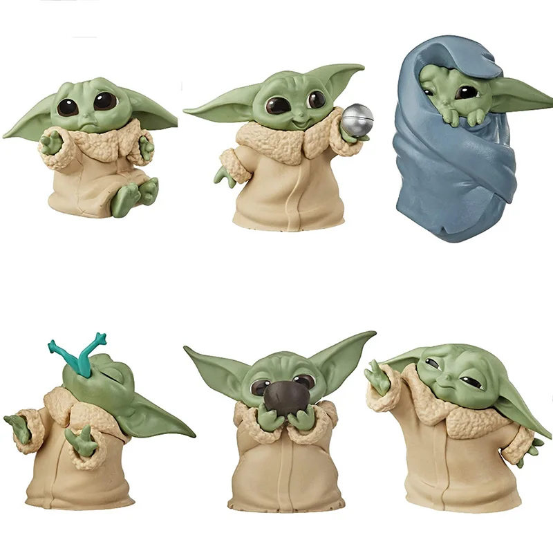 6pcs/set Baby Yoda Action Figure Toys Mini Size Yoda Grogu Action Toys