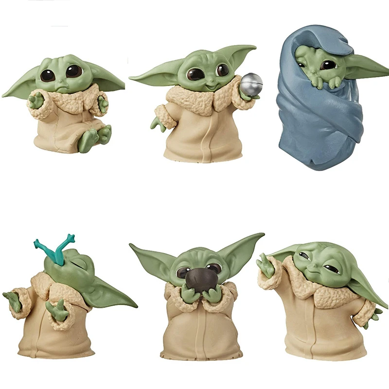 6pcs/set Baby Yoda Action Figure Toys 