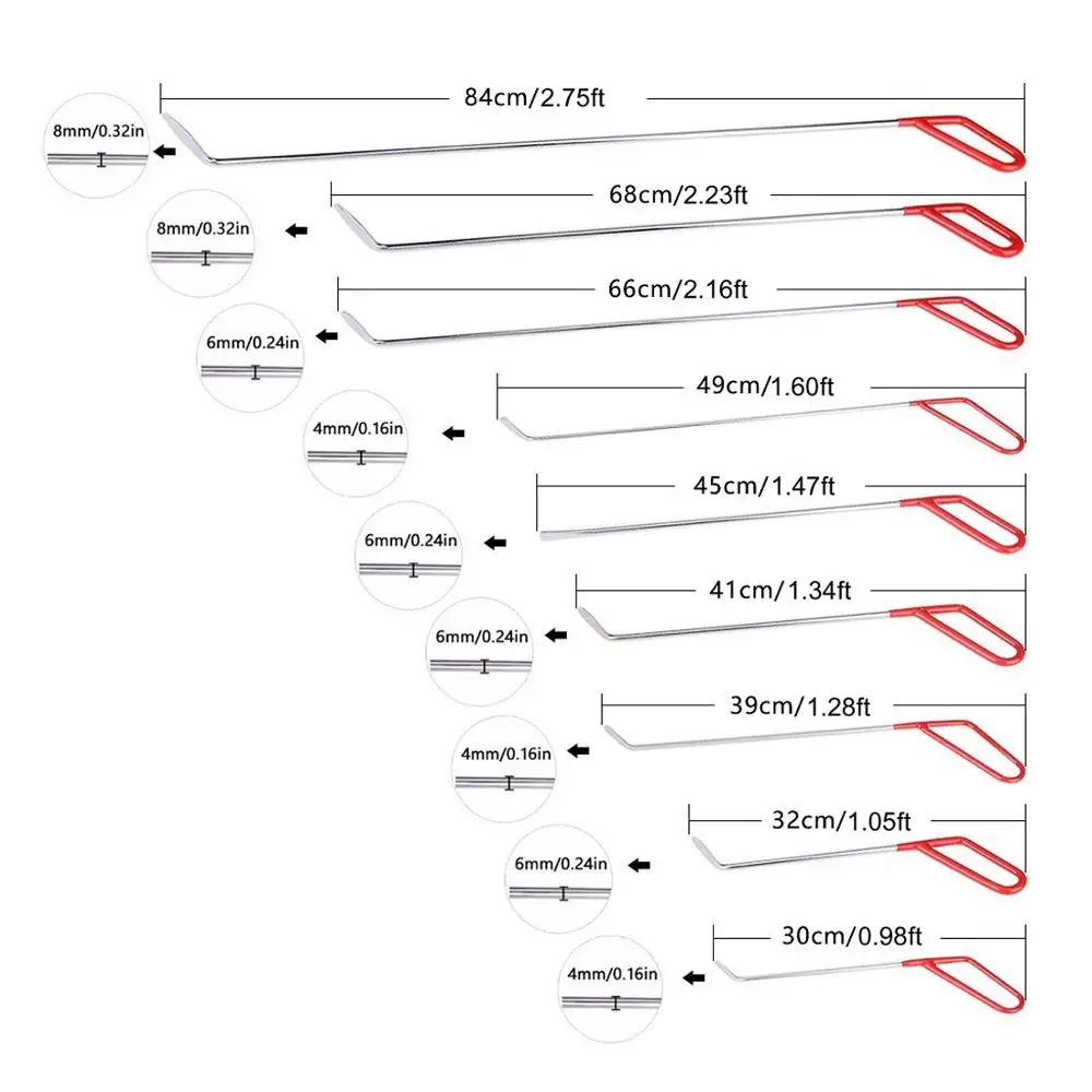 PDR набор для удаления повреждений вмятин с инструментами для тела лом ремонт Съемник чашки присоска PDR крючки вмятин супер автомобиль 200 шт. профессиональный