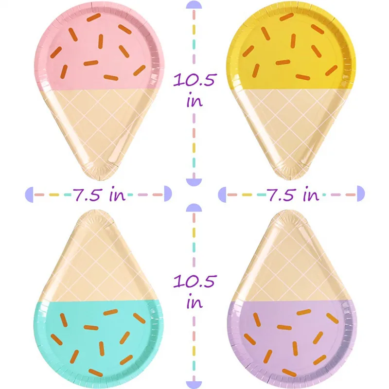 8 шт 10-дюймовая шпилька для мороженого одноразовые бумажные тарелки Красочные для свадьбы или «нулевого дня рождения» Украшения ко дню рождения детская одежда для девочек Свадебные сувениры вечерние поставки