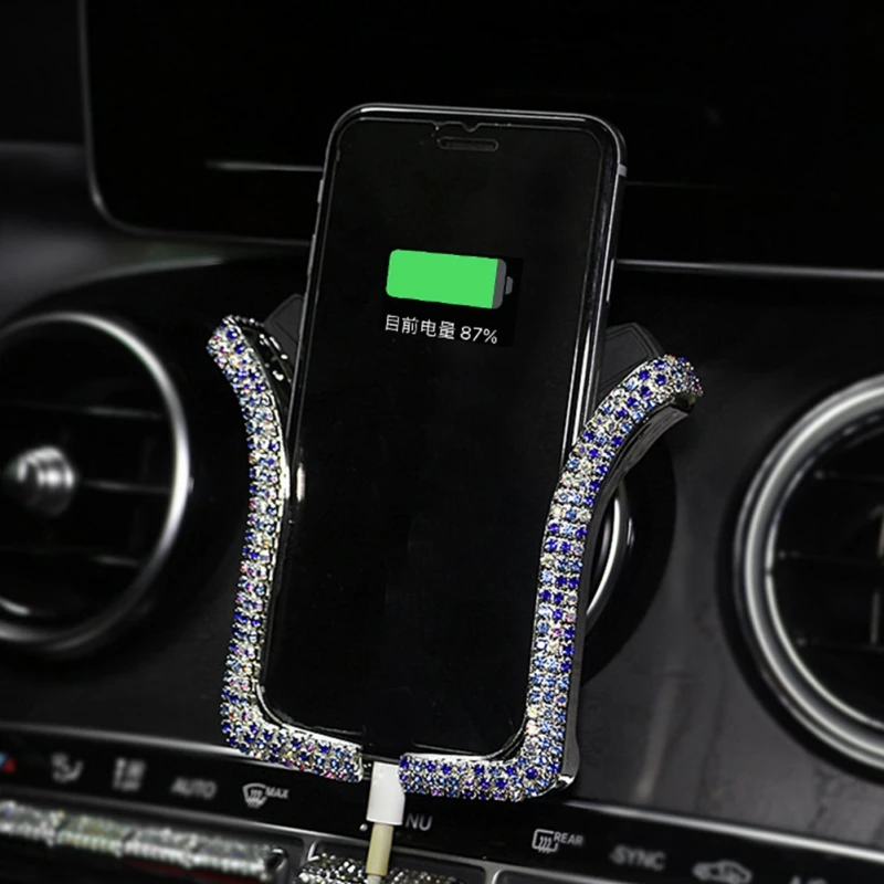 

New Hot 1PCS Universal Car Crystal Rhinestone Air Vent Mount Holder Car Bracket