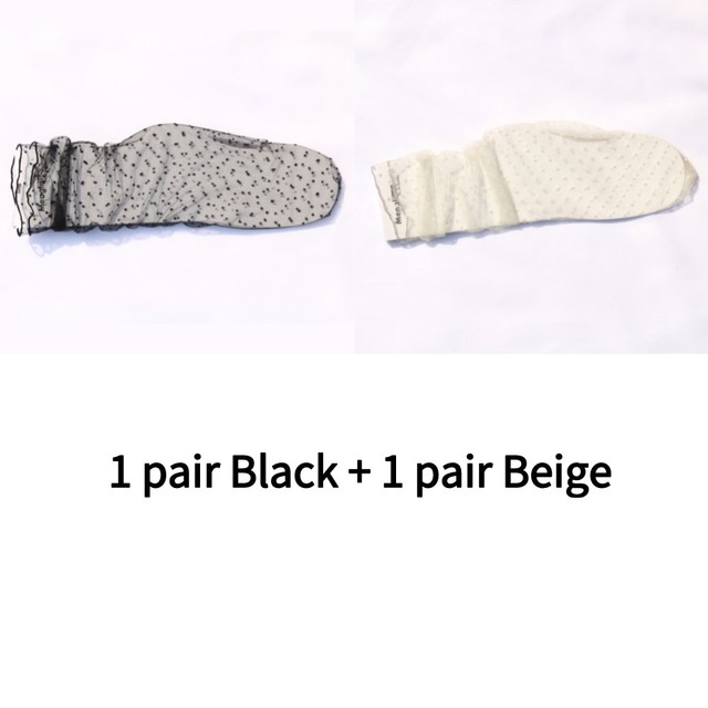 Sexy Dot Lace Socks Women Transparent Mesh Ankle Socks Ladies Ultra-Thin Princess Tulle Socks Female Meias