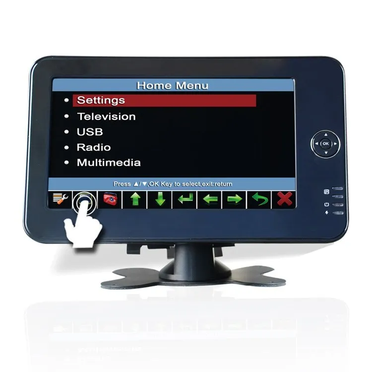 KUNFINE 7 дюймов монитор DVB-T портативный ручной HD dvb-t ТВ приемник коробка с PVR рекордер/USB медиаплеер DVB-T7012HD