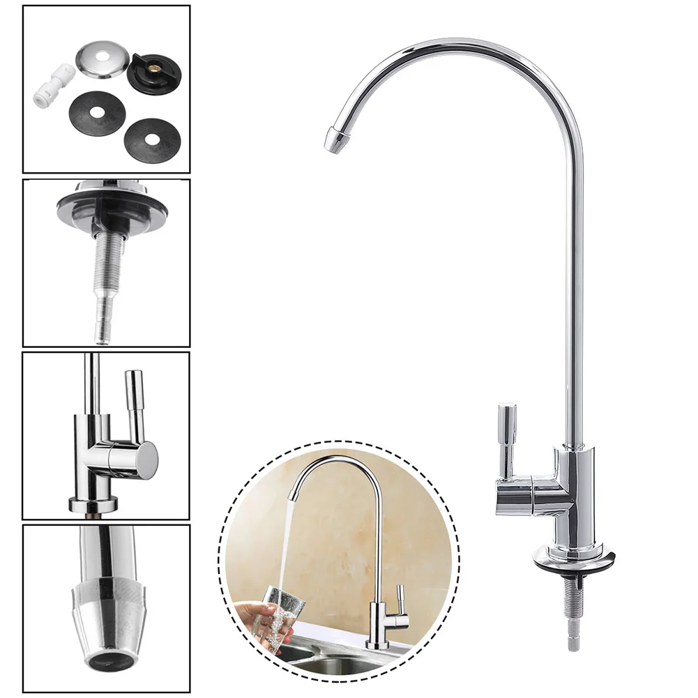 Kitchen 1/4 Inch RO Drinking Water Filter Faucet Reverse Osmosis System Sink Tap DIN889