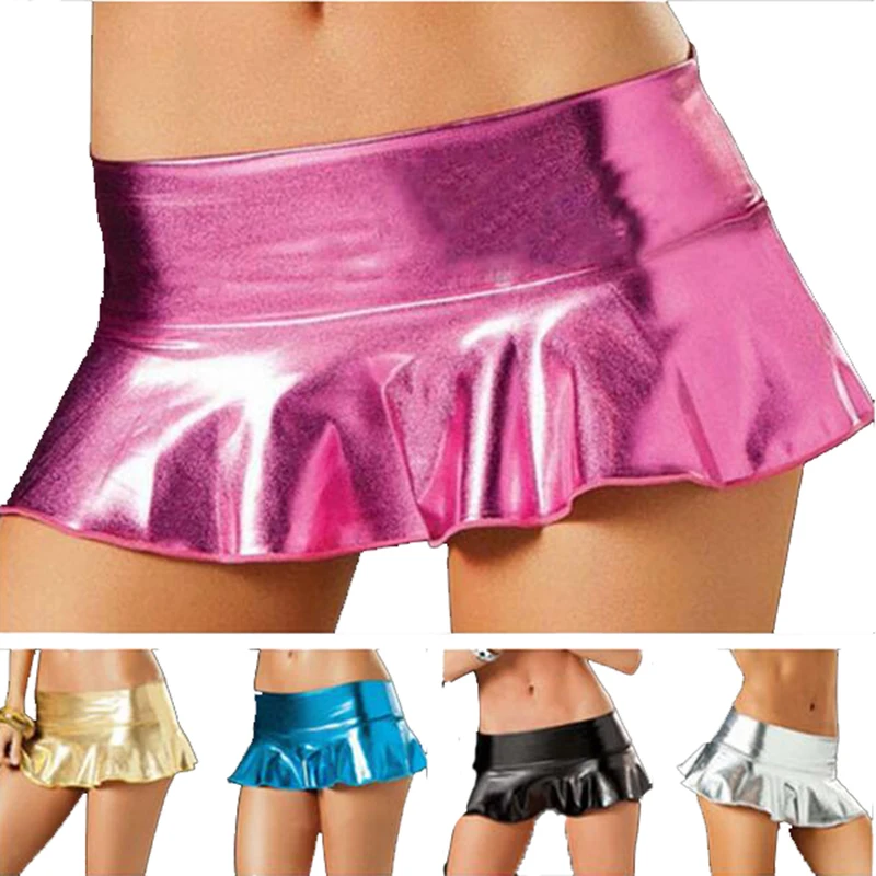 Женское сексуальное нижнее белье мини-юбка для танца на шесте латексное ПВХ