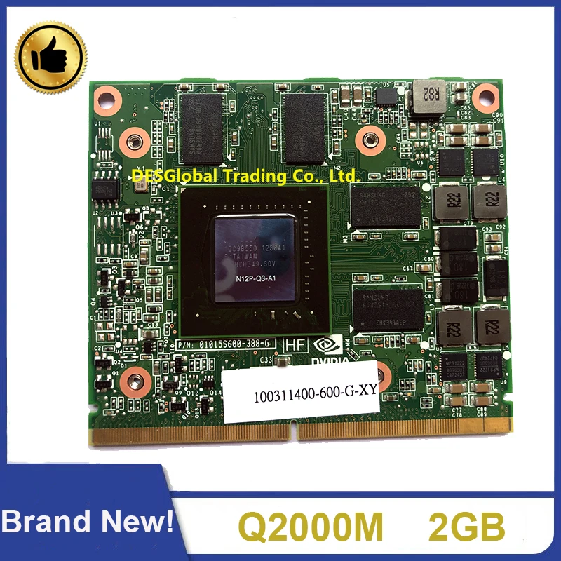 Абсолютно новая видеокарта Quadro 2000M Q2000M 2GB N12E-Q3-A1 VGA для hp 8540W 8560W 8760W DELL M4600, полностью протестированная