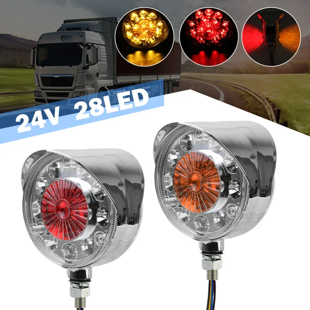 Feux De Position Latéraux LED 12V Jaunes - IP67 Étanches - Pour Voiture, Camion, Remorque
