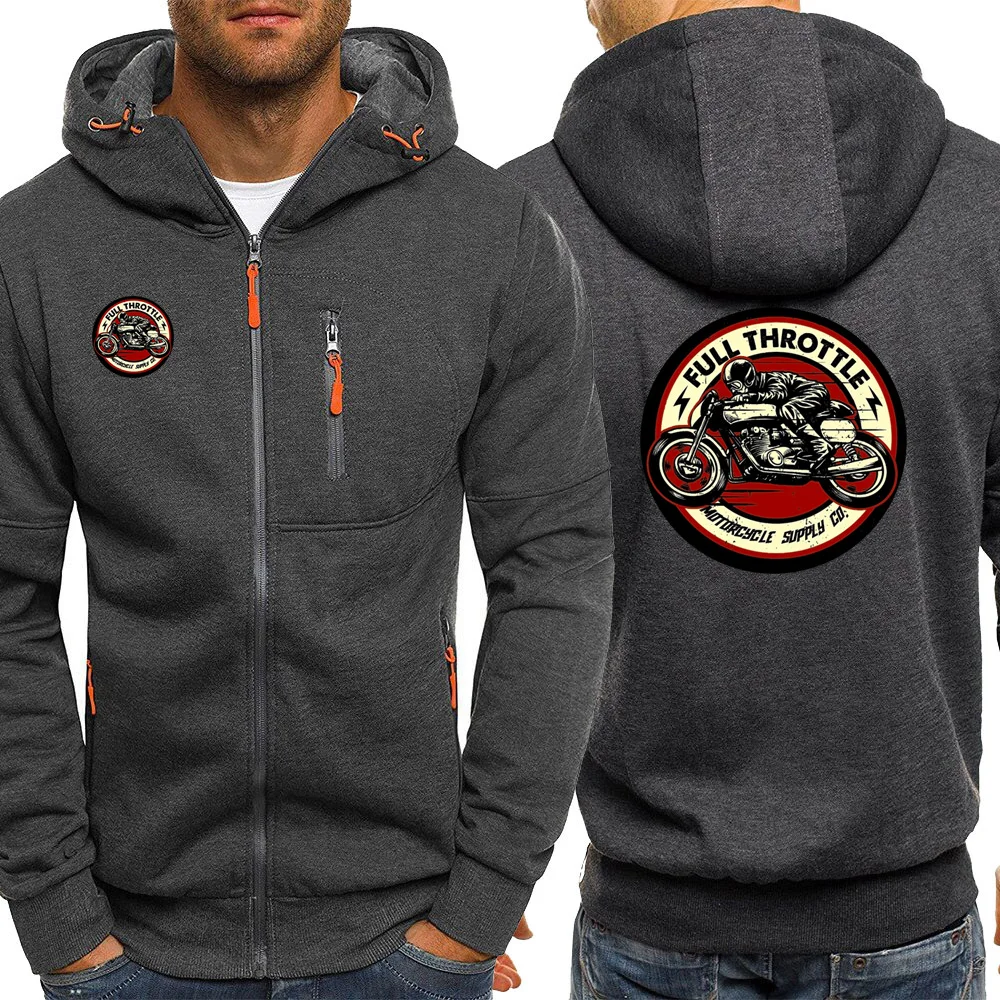 Mens Hoodie Full Throttle Cafe Racer Rockabilly Biker Streetwear New Autumn Fashion Jackets Zipper Casual Sweatshirts Hooded Mens Hoodie Full Throttle Cafe Racer Rockabilly Biker Streetwear New Autumn Fashion Jackets Zipper Casual Sweatshirts Hooded