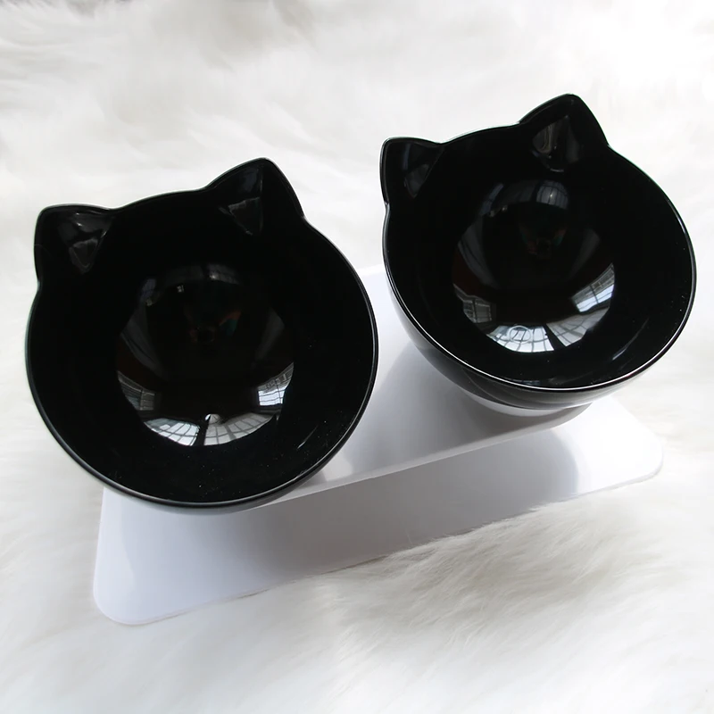 Cat Face Shape With Stand Double Food Bowl Pet Feeding Bowl Water Bowl Pet Dog Cat Puppies Outdoor Indoor UYT Shop