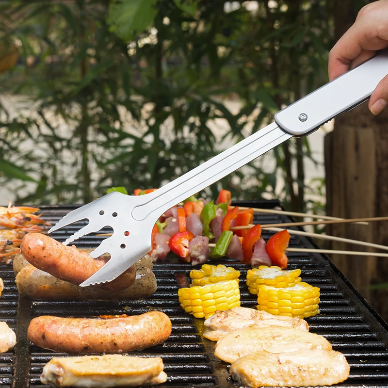 5 in 1 BBQ Multi Tool, Foldable & Portable Grill Tools Set for BBQ Grilling and Camping, Swiss Army Grilling Utensil Set Stainless Steel Grilling