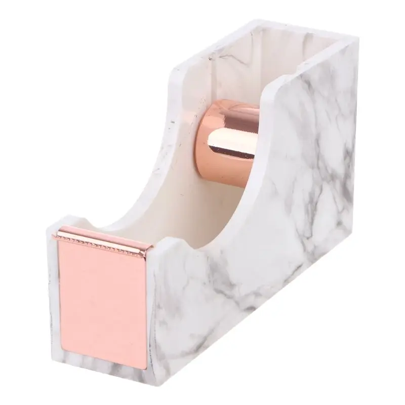 Мраморная текстура настольная Клейкая Лента Диспенсер держатель розовое золото