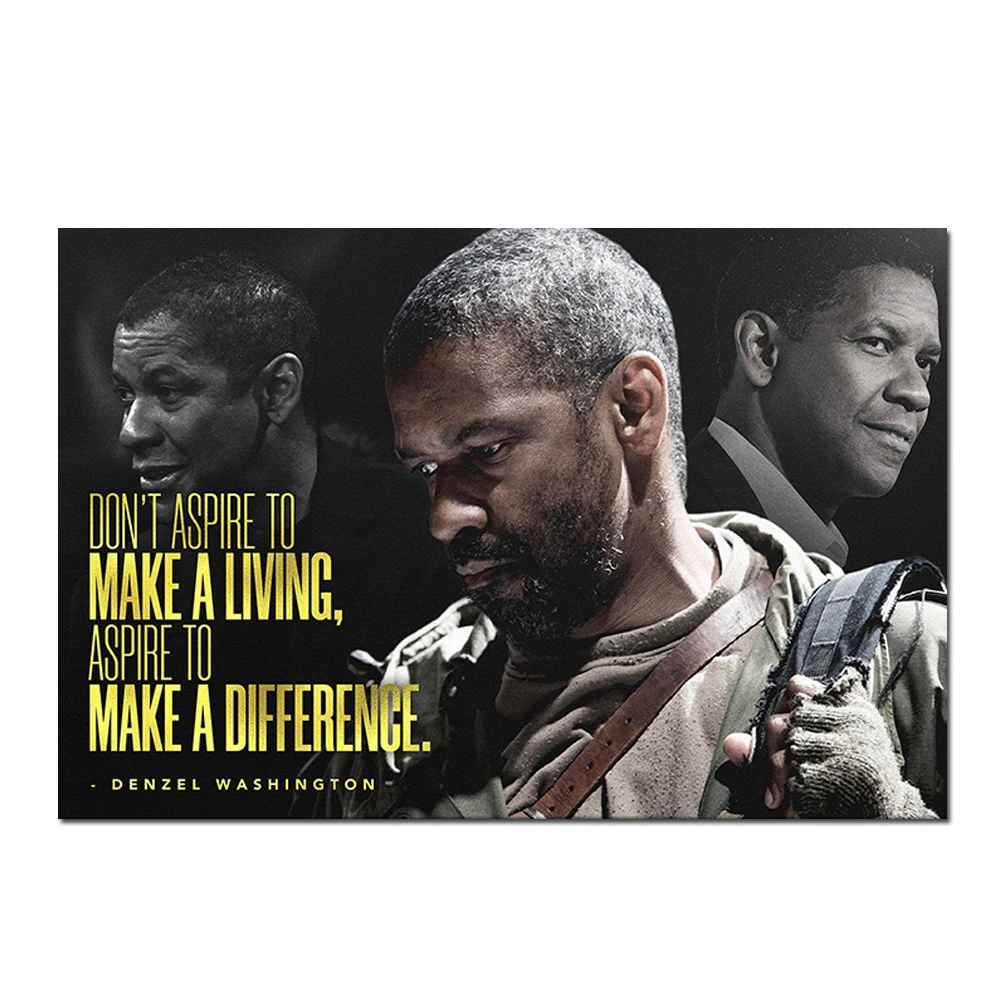 Details about   Denzel Washington print Quote poster art home decor quotes literary wall gift 