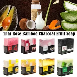 100g  Rose Bamboo Charcoal 1PC Natural Wash Hands Cleansing Bath Exfoliating Brighten Face Moisturiz Moisturizing Whitenin Soap