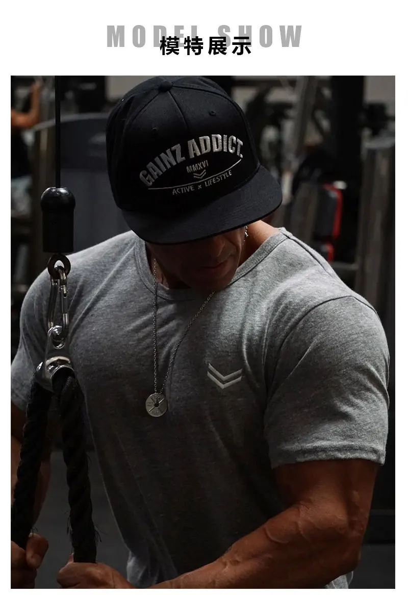 Muscle Brother, Летний Стиль, фитнес, спортивный стиль,, повседневные, с коротким рукавом, трендовые, обтягивающие, тренировочные, круглый вырез, T-s