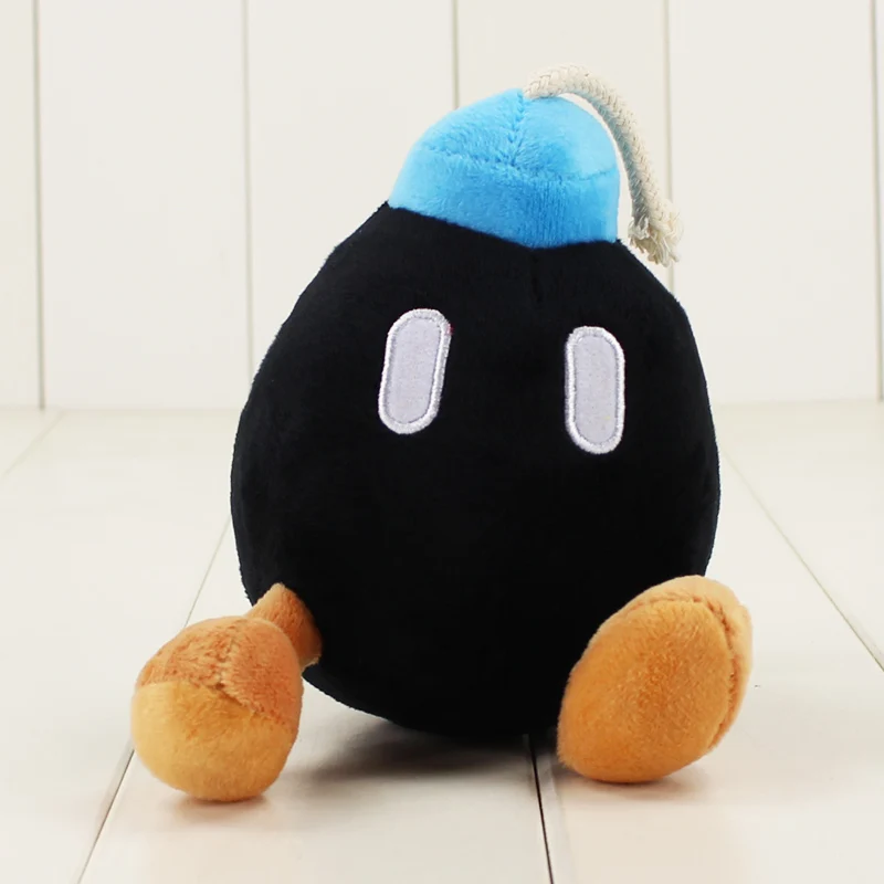 13cm black bomb Супер Марио Йоши Гумба застенчивый парень Toadette Diddy Kong бомба Пиранья гриб Nabbit Koopa черепаха гусеница осьминог плюшевые игрушки - Цвет: 13cm black bomb