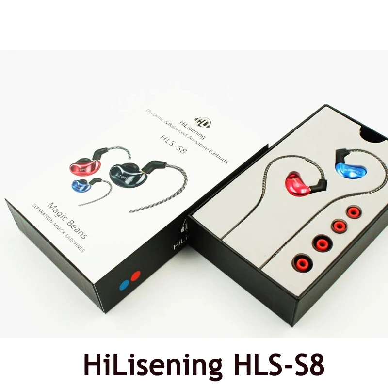 HiLisening1BA+ 1DD MMCX гибридные наушники с динамическим драйвером и сбалансированным арматурным креплением, гарнитура для спорта - Цвет: red blue -HLS-S8