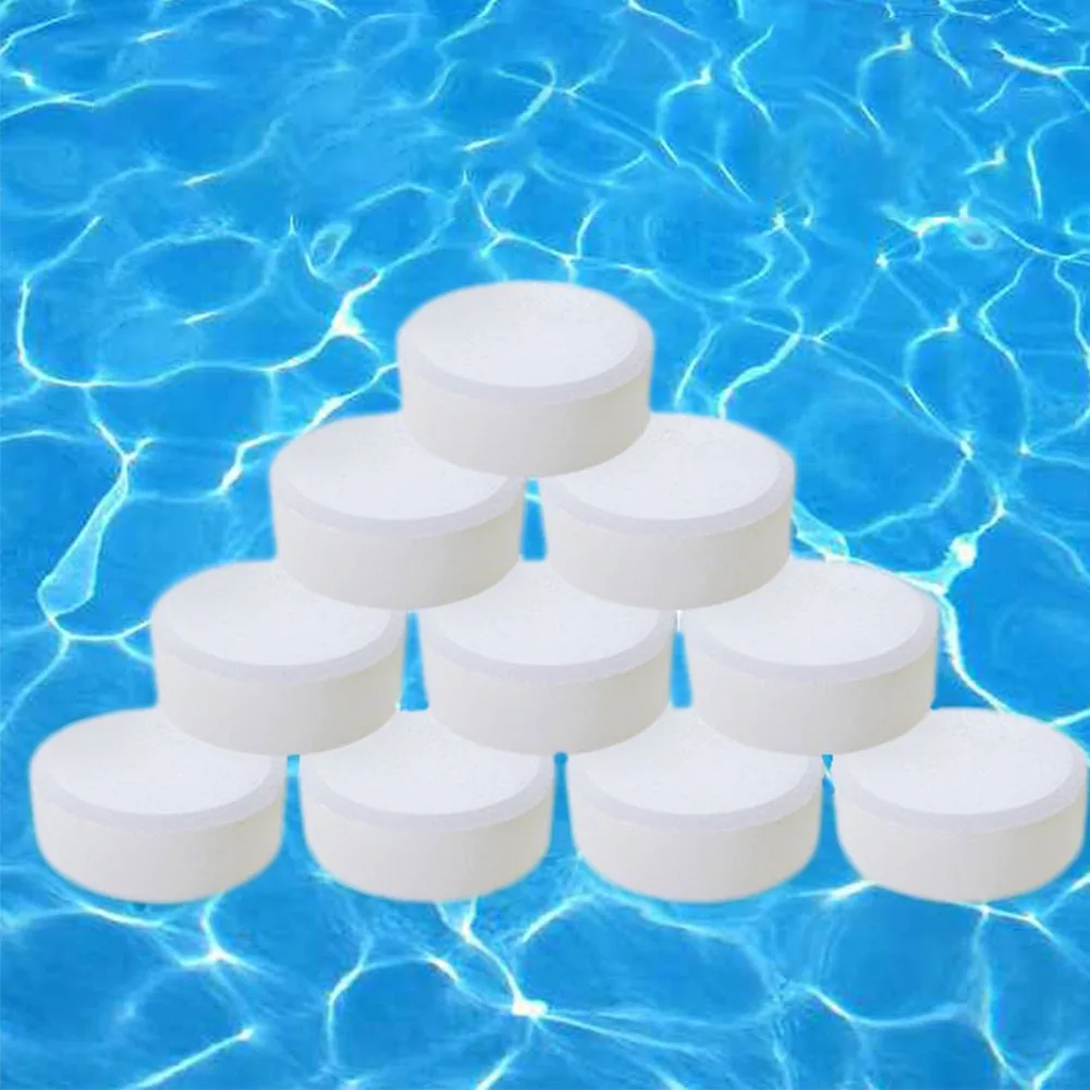 

50PCS Clarifier Tub Spa Chlorine Tablets Disinfectant Algaecide Swimming Pool Water Cleaning Non Toxic Effervescent Outdoor