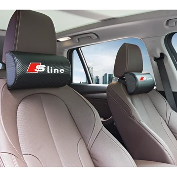 

2pcs For Audi s3 s4 s5 s6 C5 C6 b8 b6 Q3 Q4 Q5 Q6 Q7 A3 A4 Carbon Fiber Car Headrest Neck Safety Pillow seat Pad Car accessories