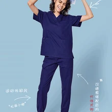 Scrub-Pants Trousers Uniform Workwear Pharmacies Clinics Women Cotton Pet Drawstring