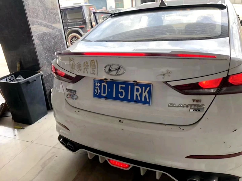 Для hyundai Elantra автозапчасти надрезаемая подкладка, ABS материал с светодиодный цветной спойлер Elantra задний спойлер