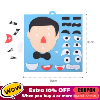 DIY Toys Emotion Change Puzzle Toys 30CM*30CM Creative Facial Expression Kids Educational Toys For Children Learning Funny Set 2