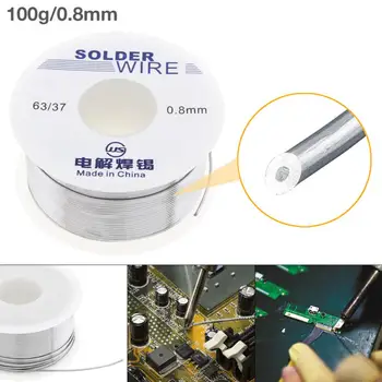 

63/37 100g 0.8mm No Clean Rosin Core Solder Tin Wire Reel Tin Lead Wire 2% Flux Low Melting Point for Electric Soldering Iron