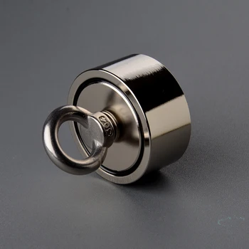 

Double Sided 0-120Kg Super Imanes Neodymium Pot Magnet Strongest Search Magnet N52 Magnetic Fishing Magnets with Round Ring