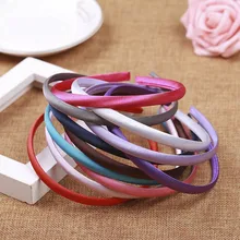 10pcs 9mm Fabric Covered Hair Head Hoop Headband Coloful Headwear for Kids Hair Wear Making Blank Base Setting Hair Jewelry DIY