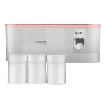 

Home Toothbrush And Toothpaste Rack Bathroom Accessories Wall-mounted Toothbrush And Toothpaste Storage Set With Cover No Drill